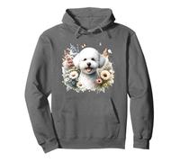 Bichon Frise Perro Verano Margaritas Flores Silvestres Obra De Arte Sudadera con Capucha