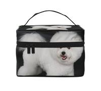 Bichón Frisé Perros Blancos Mascotas Perros Bichón Frisé, Bolsa de Maquillaje Bolsa de cosméticos Bolsa de Aseo de Viaje portátil Estuche para lápices