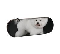 Bichón Frisé Perros Blancos Mascotas Perros Bichón Frisé, Estuche para lápices Estuche para lápices de cuero de PU Estuche para lápices de gran capacidad Estuche para lápices Bolsa de cosméticos