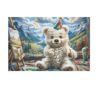 Bichón frisé Pintor Puzzle 1000 Piezas Educativo 3D Doll Animal Pet Juego De Rompecabezas para Familia Entretenimiento Creativo Construir Maquetas 1000 PCS