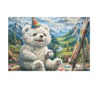 Bichón frisé Pintor Puzzle 1000 Piezas Regalo Ideal Original Doll Animal Pet Rompecabezas 3D Obra De Arte para Hombres Y Mujeres DIY Creativo Aliviar Estrés 1000 PCS
