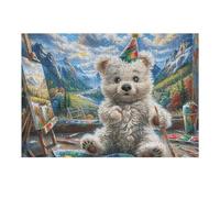 Bichón frisé Pintor Puzzle 300 Piezas Aliviar Estrés Profundo Doll Animal Pet Rompecabezas Familiar para Hombres Y Mujeres Obra De Arte Decorativo Hogar 300 PCS