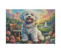 Bichón frisé Pintor Puzzles 300 Piezas Obra De Arte Abstracta Rompecabezas para Adultos Decoración Hogar Moderno DIY Creativo Desafío 300 PCS