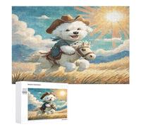 Bichon Frise Puzzle 1000 Piezas Educativo Infantil Animales Lindos Mascotas Juego De Rompecabezas para Familia DIY Entretenimiento 3D Maquetas Construir Aliviar Estrés 1000 PCS