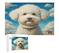 Bichon Frise Puzzle 1000 Piezas Juguete Educativo 3D Animales Lindos Mascotas Rompecabezas Impossible para Adultos Y Niñas A 14 Años Decoración Hogar DIY Creativo Familiar 1000 PCS