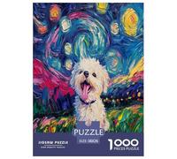 Bichon Frise Puzzle Imposible,desafío for Adults Entretenimiento Creativo 1000 Piezas Obra De Arte De Juego De para Adultos Y Niños Mayores De 12 Años 38x26cm/1000pcs