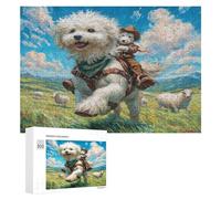 Bichon Frise Puzzles 300 Piezas Mujeres Y Hombres 14 Años Animales Lindos Mascotas Desafío Impossible Rompecabezas 3D DIY Creativo Aliviar Estrés Decoración Hogar 300 PCS
