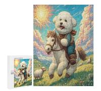 Bichon Frise Puzzles 500 Piezas Desafío Familiar Animales Lindos Mascotas Impossible Rompecabezas 3D para Adultos Y Niños A 12 Años Juguete Educativo DIY Creativo 500 PCS