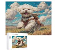 Bichon Frise Puzzles 500 Piezas Maquetas 3D Animales Lindos Mascotas Construir DIY Moderno Rompecabezas para Niños A 12 Años Y Adultos Desafío Intelectual Aliviar Estrés 500 PCS
