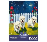 Bichon Frise Puzzles Imposible,desafío para Adultos Perro Juego Educativo 1000 Piezas Obra De Arte De Juego De para Adultos, Regalos A Partir De 14 Años 38x26cm/1000pcs
