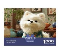 Bichón Frisé Rompecabezas Imposible,desafío for Adults Juego EduGatoivo 1000 Piezas Obra De Arte De Juego De para Adultos Y Niños 52x38cm/1000pcs