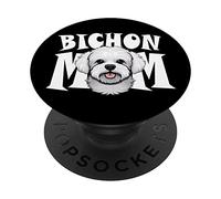 Bichon Mom Cute Bichon Frise Momma Puppy Dog Mujer PopSockets PopGrip Adhesivo