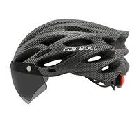 Bici Casco, Ajustable Casco de Ciclismo,con Visera Magnética Seguridad Desmontable Depor, Montaña Bicicleta Sombrero Duro, para Montar Ski Snowboard Unisex Cascos Bici