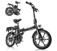 Bici Eléctrica Plegable 16" para Adultos, Bicicleta Eléctrica Hombre Mujer, Batería Extraíble 36V 12,8Ah, E Bike Urbana hasta 25 km/h, Frenos de Disco, Asiento Ajustable, Pantalla LCD, Negro