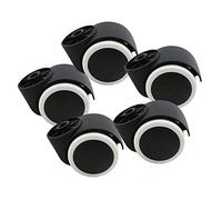 BICIBO Ruedas de Poliuretano para Sillas de Oficina - 48 mm, Trabajo Pesado, Gemelas Silenciosas Sin Varilla, Giratorias de Repuesto para Muebles