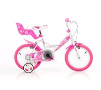 Bicicleta 14 Little Heart Niña Con Ruedas Cesta Para Muñeca Dino Bikes
