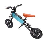 Bicicleta 2 en 1 para niños a partir de 8 años, bicicleta eléctrica con asiento ajustable, bicicleta eléctrica con freno, pedal, teoría de entrenamiento en azul
