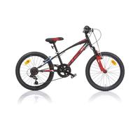 Bicicleta 20 MTB 420 Sport 6 Velocidades Con Suspensión Roja Negra Para Niños