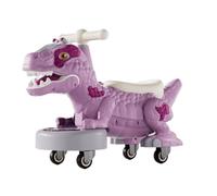 Bicicleta Bicicleta de Equilibrio de Dinosaurio for niños pequeños, de 4 Ruedas, con música y Efectos de luz, Primer cumpleaños. Juguetes(Lila)