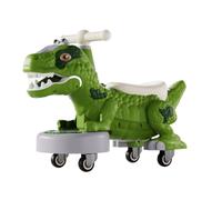 Bicicleta Bicicleta de Equilibrio de Dinosaurio for niños pequeños, de 4 Ruedas, con música y Efectos de luz, Primer cumpleaños. Juguetes(Groen)