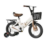 Bicicleta Bicicleta for niños de 12, 14, 16 y 18 Pulgadas, Ligera, de Acero al Carbono, con Doble Freno y Plegable. Juguetes(Weiß,12in)