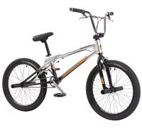 KHE Tricky AL 20 pulgadas BMX Bike - Marco de aluminio - Affix Rotor - 2 x frenos U - Pegs - 10,9 kg - Flatland Park Freestyle - para niños y adultos - Modelo 2025 - Cromo/Negro
