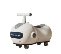 Bicicleta Coche oscilante con Forma de Cacahuete, luz Musical, antivuelco, for niños, con Rueda Intermitente silenciosa y Casco y Mochila Juguetes(Grey,with Helmet Backpack)