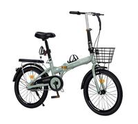 Bicicleta Con NeumáTicos De 16/20/22 Pulgadas,Bicicleta Plegable Para Adultos,Altura Ajustable,Pedales Antideslizantes,Bicicleta De Varias Velocidades Green 22in