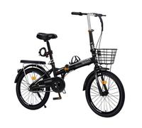 Bicicleta Con NeumáTicos De 16/20/22 Pulgadas,Bicicleta Plegable Para Adultos,Altura Ajustable,Pedales Antideslizantes,Bicicleta De Varias Velocidades Black 16in
