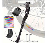 Bicicleta con soporte de bicicleta ajustable de aleación de aluminio, soporte lateral compatible con bicicletas de montaña, carretera, BMX y MTB de 22, 24, 26 y 28 pulgadas