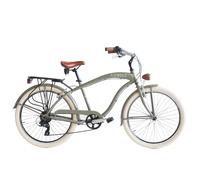 Bicicleta CRUISER Man cuadro en aluminio, 6 velocidades, Ruedas 26x2.125 by Airbici Verde Mate