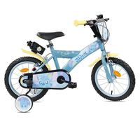 Bicicleta de 14'' Stitch de Disney Equipada con 2 Frenos, Placa Delantera Decorativa, Lata Trasera y estabilizadores.