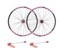 Bicicleta De Carretera 700c Juego De Ruedas Freno De Disco QR Llanta De Aleación De Aluminio 8/9/10/11 Velocidad 32H Ruedas De Grava Delanteras Y Traseras(Pink)