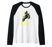 Bicicleta de Cross con Acelerador Completo Camiseta Manga Raglan