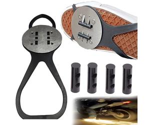 Bicicleta de fricción Chispa Herramienta Almohadillas, Moto, monopatín Accesorios, Freno de pie Chispa de presión Deslizante Cubiertas de Zapatos de Ciclismo (1*Fundas de Zapatos + 4*Pedernal)