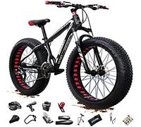 Bicicleta de montaña, 26 pulgadas, neumático grueso MTB, doble suspensión completa, 27 velocidades, frenos de disco duales, bicicleta de sendero todoterreno para adultos