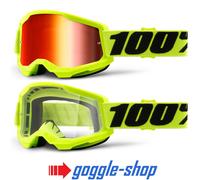 Bicicleta de Montaña Gafas 100% STRATA 2 Motocross MX 100 PERCENT Espejo/Claro