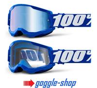 Bicicleta de Montaña Gafas 100% STRATA 2 Motocross MX 100 PERCENT Espejo/Claro