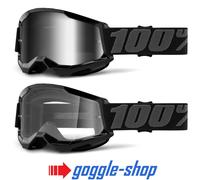 Bicicleta de Montaña Gafas 100% STRATA 2 Motocross MX 100 PERCENT Espejo/Claro