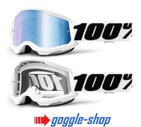 Bicicleta de Montaña Gafas 100% STRATA 2 Motocross MX 100 PERCENT Espejo/Claro