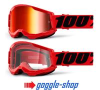 Bicicleta de Montaña Gafas 100% STRATA 2 Motocross MX 100 PERCENT Espejo/Claro