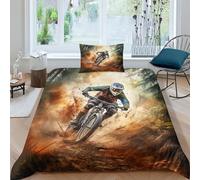 Bicicleta de montaña Juego De Ropa De Cama Impresa En 3D Deportes Extremos De Funda Nórdica Funda Nórdica Juego De Cama De 3 Piezas, Single（135x200cm）