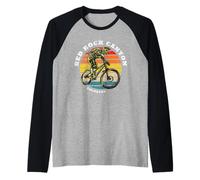 Bicicleta de montaña MTB Red Rock Canyon Colorado Mountain Biking Camiseta Manga Raglan