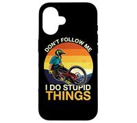 Bicicleta de montaña MTB Vintage Don't Follow Me I Do Stupid Things Carcasa para iPhone 16
