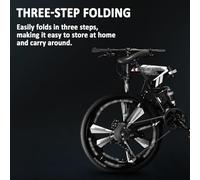Bicicleta De Montaña Plegable De 24'', 26'' Y 27,5''- Bicicleta Doble Suspensión para Hombre Y Mujer, con 21 Velocidades, Cuadro De Acero De Alto Carbono Y Ruedas De Tres Radios D,26 Inch