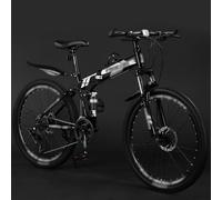 Bicicleta De Montaña Plegable para Adultos, 21 Velocidades, 24/26/27,5 Pulgadas, con Radios, Frenos De Disco Dobles Y Doble Suspensión. Ideal para Hombres Y Mujeres A,27.5 Inch