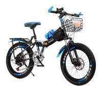 Bicicleta De Montaña Plegable para Estudiantes, 18/20/22/24 Pulgadas, Cuadro De Acero De Alto Carbono, Freno De Disco Amortiguador, 7 Velocidades D,18 Inch