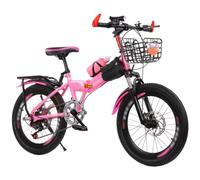 Bicicleta De Montaña Plegable para Estudiantes, 18/20/22/24 Pulgadas, Cuadro De Acero De Alto Carbono, Freno De Disco Amortiguador, 7 Velocidades C,22 Inch