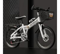 Bicicleta De Montaña Plegable para Estudiantes, 18/20/22/24 Pulgadas, Cuadro De Acero De Alto Carbono, Freno De Disco Amortiguador, 7 Velocidades F,24 Inch