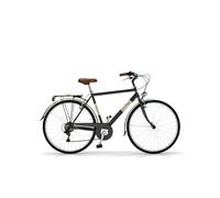 Bicicleta de paseo Airbici ALLURE Man- 6 Velocidades, Ruedas 700C Negro Pólvora de Cafe